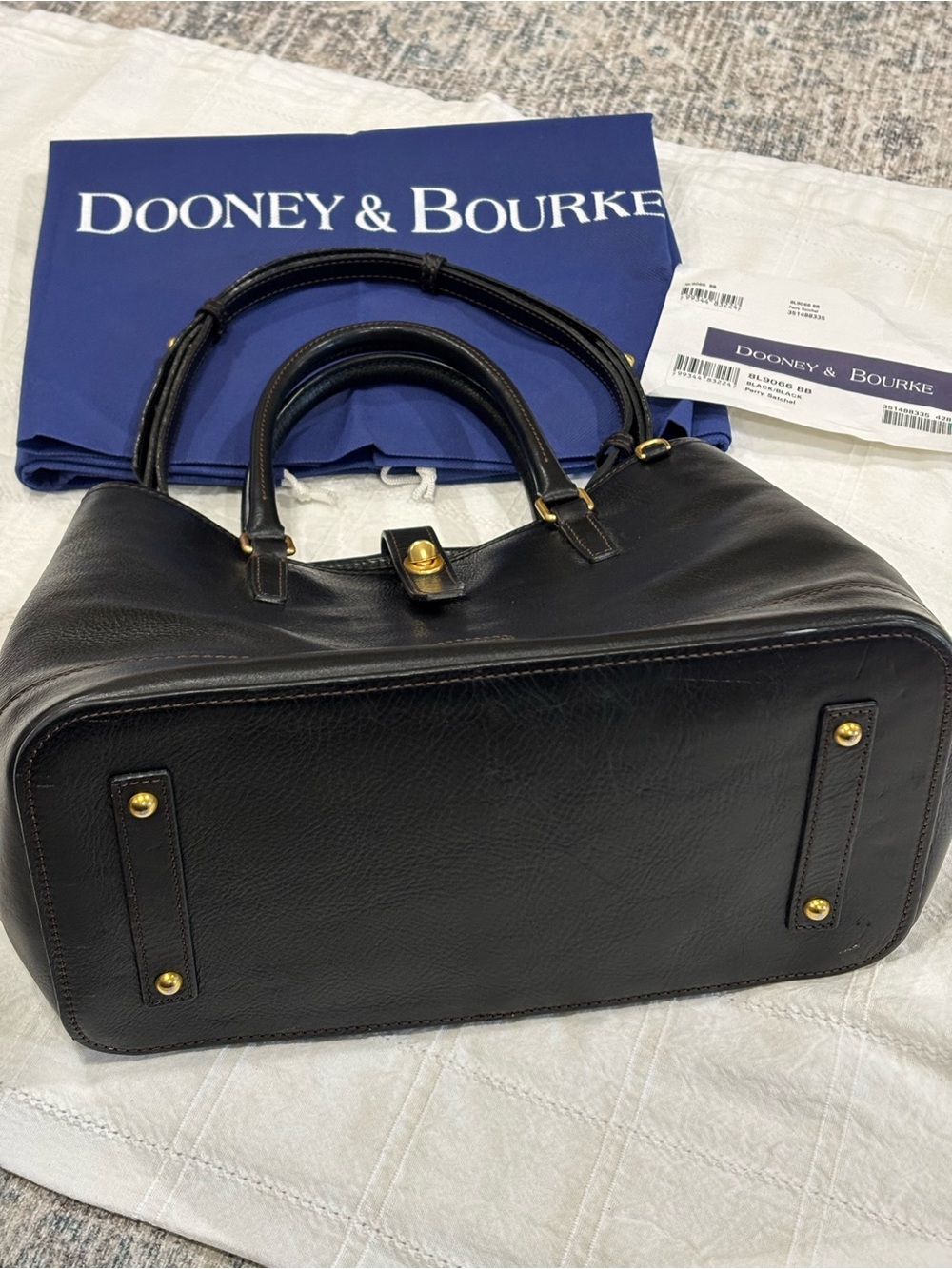 Dooney & Bourke Perry Satchel in Florentine Black Leather - Picture 5 of 11